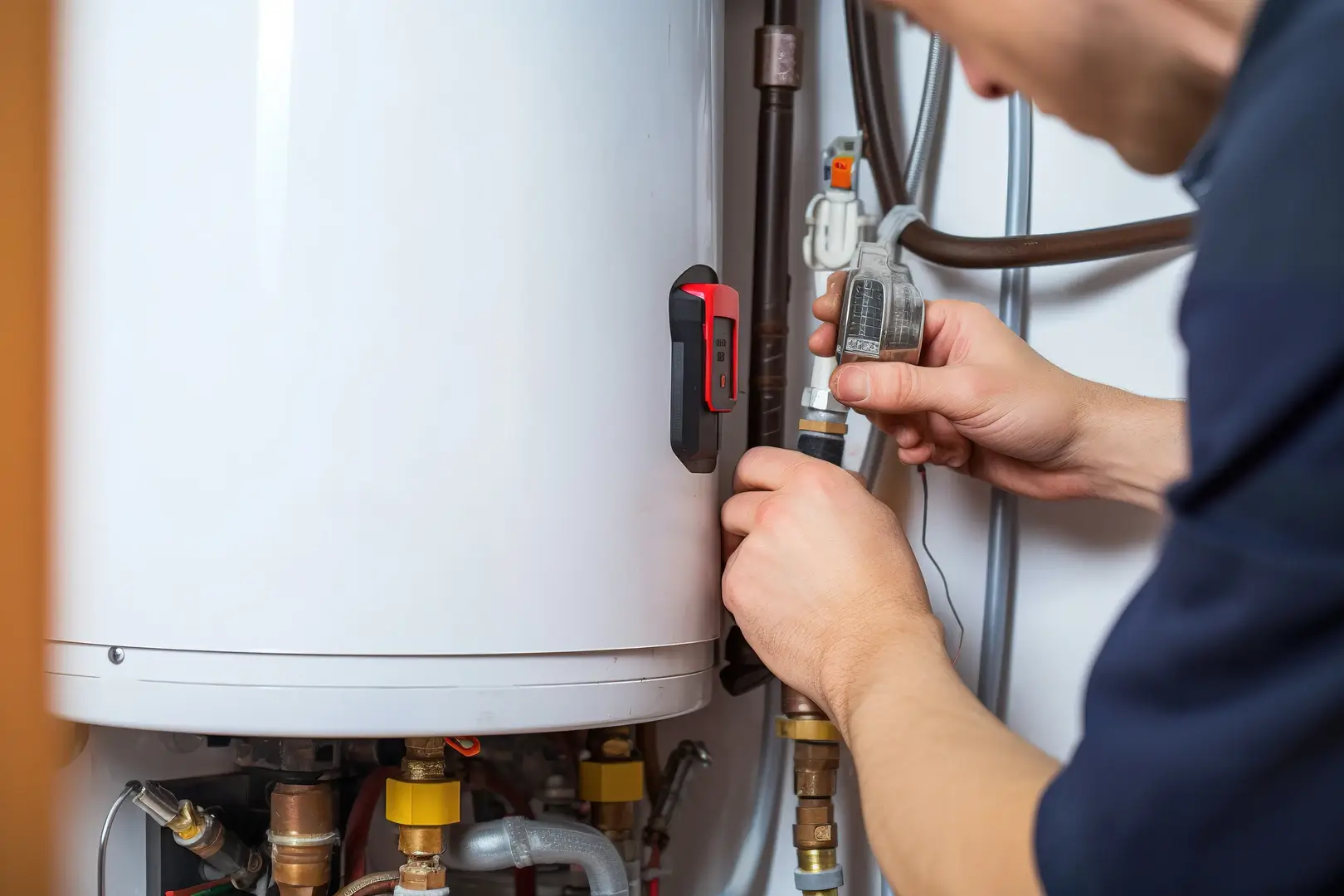 Water heater gas line service